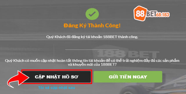 Cập nhật hồ sơ ngay khi đăng ký thành công