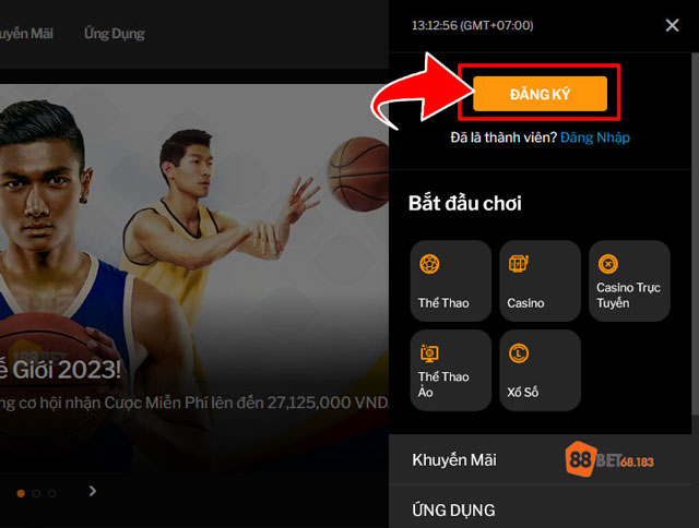 Hướng dẫn đăng ký tại 88bet